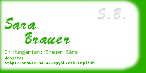 sara brauer business card