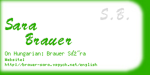 sara brauer business card